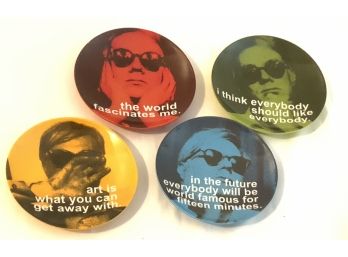 4 ANDY WARHOL 5.5 IN MINIATURE MELMAC QUOTE PLATES - WE CAN SHIP!