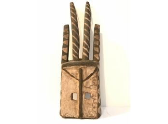 DOGON, MALI, CARVED & PAINTED HORNED AFRICAN MASK. HEIGHT 24- WE CAN SHIP!!