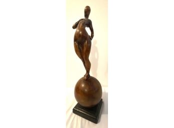 ATTILAS NUDE FIGURE ON BALL 19 1/2 X 6 W- WE CAN SHIP!