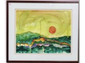 LATIN AMERICAN SCHOOL ACRYLIC LANDSCAPE PICTURE SIGNED 95- WE CAN SHIP!