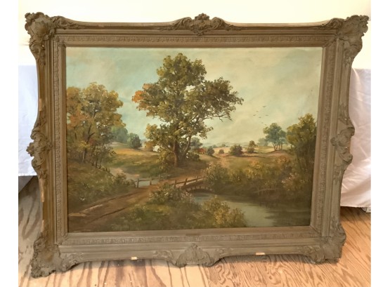 LESLIE GIFFEN CAULDWELL  (American 1861 - 1941)  LARGE PASTORAL PAINTING AS FD IMAGE 30 X 40 FRAMED 49 X 40