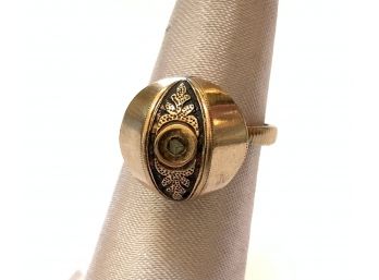 VICTORIAN 14K PINK GOLD DIAMOND (as Fd) & 2 PEARL RING SIZE 5 3/4 JEWELRY - WE CAN SHIP!