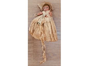 ANTIQUE 11 In KEWPIE DOLLY DINGLE CELLULOID BRIDE DOLL IN PAPER LACE DRESS- WE CAN SHIP!