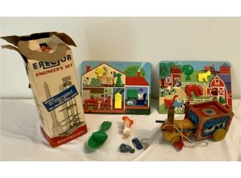 TOYS- ERECTOR #10171 ENGINEERS SET- FISHER PRICE MUSICAL DUCK #795- TRIUMPH LESNEY-MORE!  WE CAN SHIP!