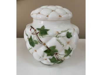 1940'S & 50'S PUFFY DIAMOND QUILTED CON-CORA CONSOLIDATED IVY HUGE COOKIE JAR- WE CAN SHIP!