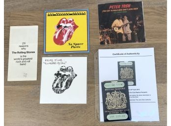 ROLLING STONES- 3 RECORDS 78s- 1983 FAN CLUB PASSPORT COA- PAMPHLET  WE CAN SHIP!
