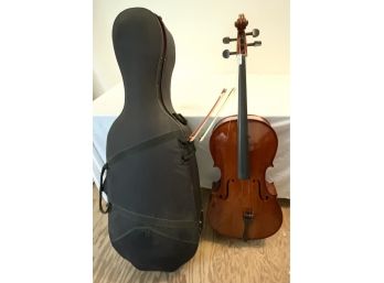 CELLO W/tags & 2 BOWS (1 GLASSER) WITH HARD CASE