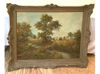 LESLIE GIFFEN CAULDWELL  (American 1861 - 1941)  LARGE PASTORAL PAINTING AS FD IMAGE 30 X 40 FRAMED 49 X 40