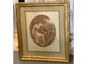 18th C ENGRAVING BY FRANCESCO BARTOLOZZI OF ADELAIDE 19 1/2 X 231/2 FRAMED- WE CAN SHIP