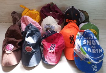 Large Collection Of Baseball Caps, Some Harley Davidson Clothes, A Watch, Birkenstocks