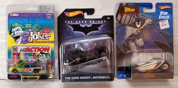 3 Never Opened Hotwheels Toy Cars: Batman Related