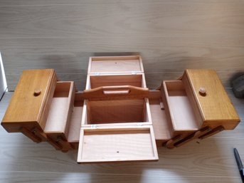 Wooden Folding Sewing  Box