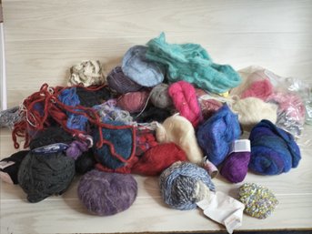 Big Box Of Yarn, Various Colors And Weights