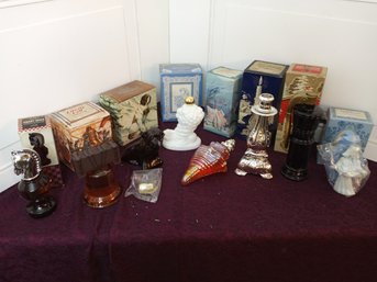 9 Antique Colongne & Perfume Bottles, See Photos For Descriptions Of Items. Most Bottles Have Contents!