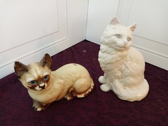 2 Ceramic Cats