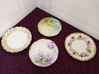 4 Lovely Plates, 2 From Haviland France, 1 From Limoges T&V France, 1 From T&V France