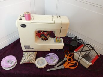 Sears Brand Kenmore Sewing Machine With 2 Pincushions, 2 Fiskars Brand Scissors, And More!