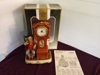 Melody In Motion Figurine, Hand-painted Porcelain Bisque Finish, 'Grandfather's Clock'