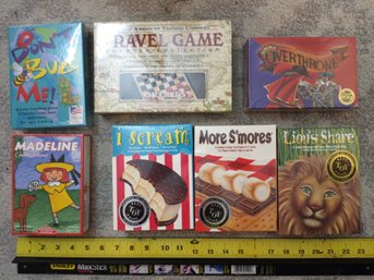 7 Never Opened, Old Stock, Travel Size Board Games: Checkers, Don't Bug Me, Overthrone, And More!