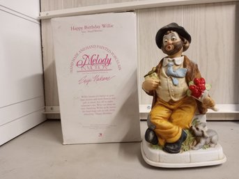 'Happy Birthday Willie' Melody In Motion Figurine, Hand-painted Porcelain Bisque Finish