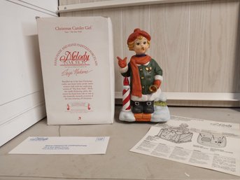 'Christmas Caroler Girl' Limited Edition, Melody In Motion Figurine, Hand-painted Porcelain Bisque Finish
