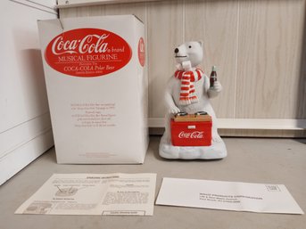 A Limited Edition Coca-Cola Brand Musical Figurine Featuring The Coca-Cola Polar Bear.