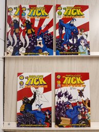 5 New England Comics Press Comics: The Mangalicious Tick - The Rise Of The Setting Sun Series, Issues 1 - 4