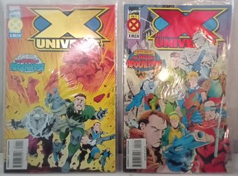 2 Marvel Comics, X Universe Issues #1 And #2. Comics Are Bagged.