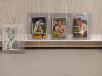 4 Baseball Cards: Includes A  Black And White 'Bob Clemente' Card