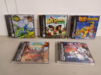 5 PlayStation Games: A Bug's Life, HotShots Golf, Bob The Builder, Jungle Book & 102 Dalmations