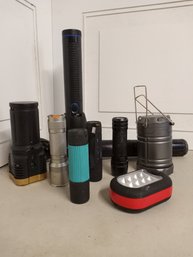 9 Flashlights Of Various Sizes, Brands And Types. See Pictures For Details.