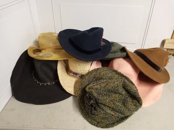 8 Women's Hats. Sunhats, Fedoras And Even A Woolen Bonnet From England