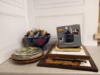 Miscellaneous Serving Items, Includes A Charcuterie Board, Heated Tray And More