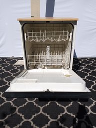 Kitchen-island Style Dishwasher On Wheels With Hose To Sink Hook Up