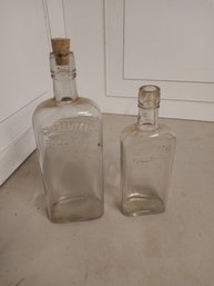 Two  Antique Bottles, One 'full Pint', The Other 'half Pint'