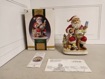 1990 Santa Claus, Limited Edition, Melody In Motion Figurine, Hand-painted Porcelain Bisque Finish