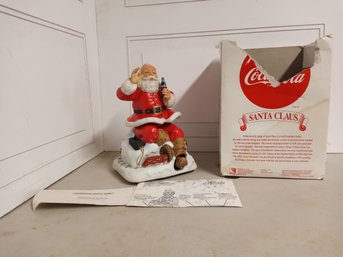 Santa Claus, Limited Edition, Coca-Cola Theme, Melody In Motion Figurine, Hand-painted Porcelain Bisque Finish