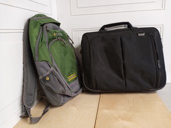 2  Bags: 1 Briefcase Style Satchel With Many Pockets, 1 'Outdoor Products' Brand Backpack