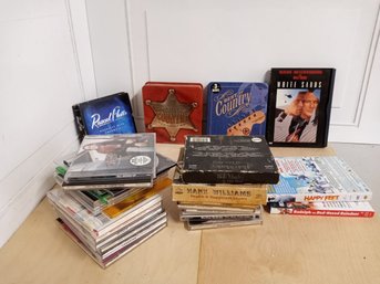 Box Of Random Music CDs (mostly Country) And A Few Movie DvDs