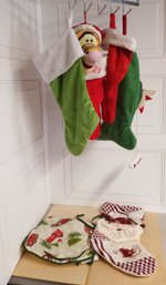 Holiday Stockings, Includes A Tigger Themed Stocking, As Well As A 'fish' For A Cat, And A Chair Cover