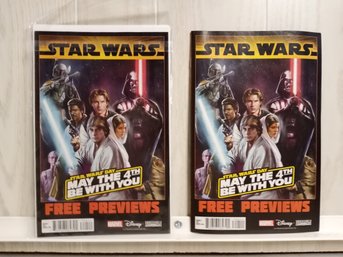 2 Copies Of The Star Wars Free Previews From Marvel, Disney And Lucasfilm