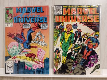 2  Marvel Comics: Marvel Universe. Comics Are Bagged.