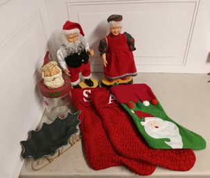 Santa, Mrs Claus, 3 Stockings And More!