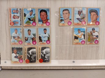 1960s Redsox Baseball Cards.      14 Baseball Cards In 2 Binder Sleeves. See Pics For Lot Contents