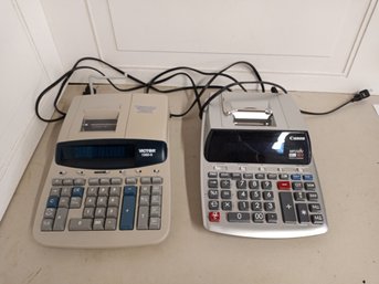 2 Electric Calculator/printers. Both Work. See Pics For Brands.