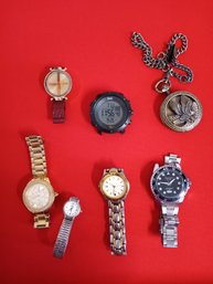Collection Of Watches. Different Styles, Colors, Makers And Types. Most Do Not Work Currently