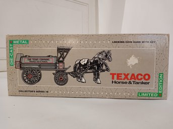 A Limited Edition Texaco Horse & Tanker Locking Coin Bank With Key