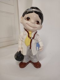 Doctor Figurine. Appears To Be Ceramic, But Might Be Porcelain.  Stands About 11' Tall, Roughly 6' Wide