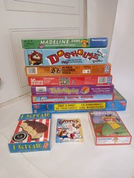 Assortment Of 10 NOS Board Games Or Puzzles, Mostly For Young Children