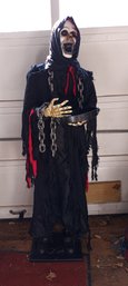 Sound Activated Grim Reaper. Over 6 Feet Tall. Works. Eyes And Teeth Light Up.